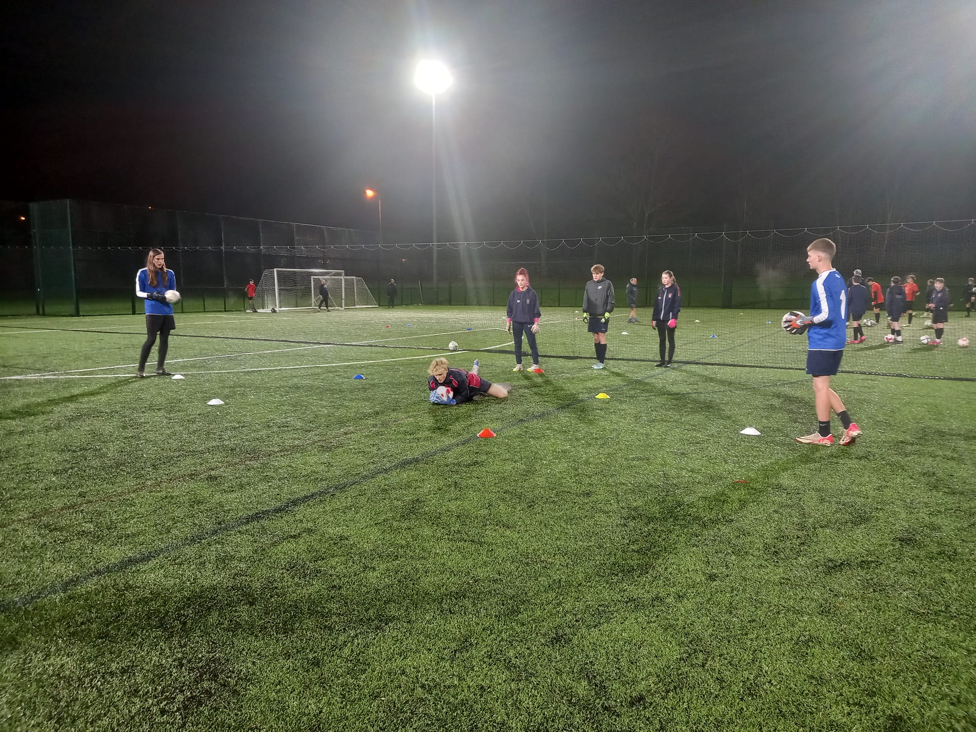 Goalkeeper coaching drill