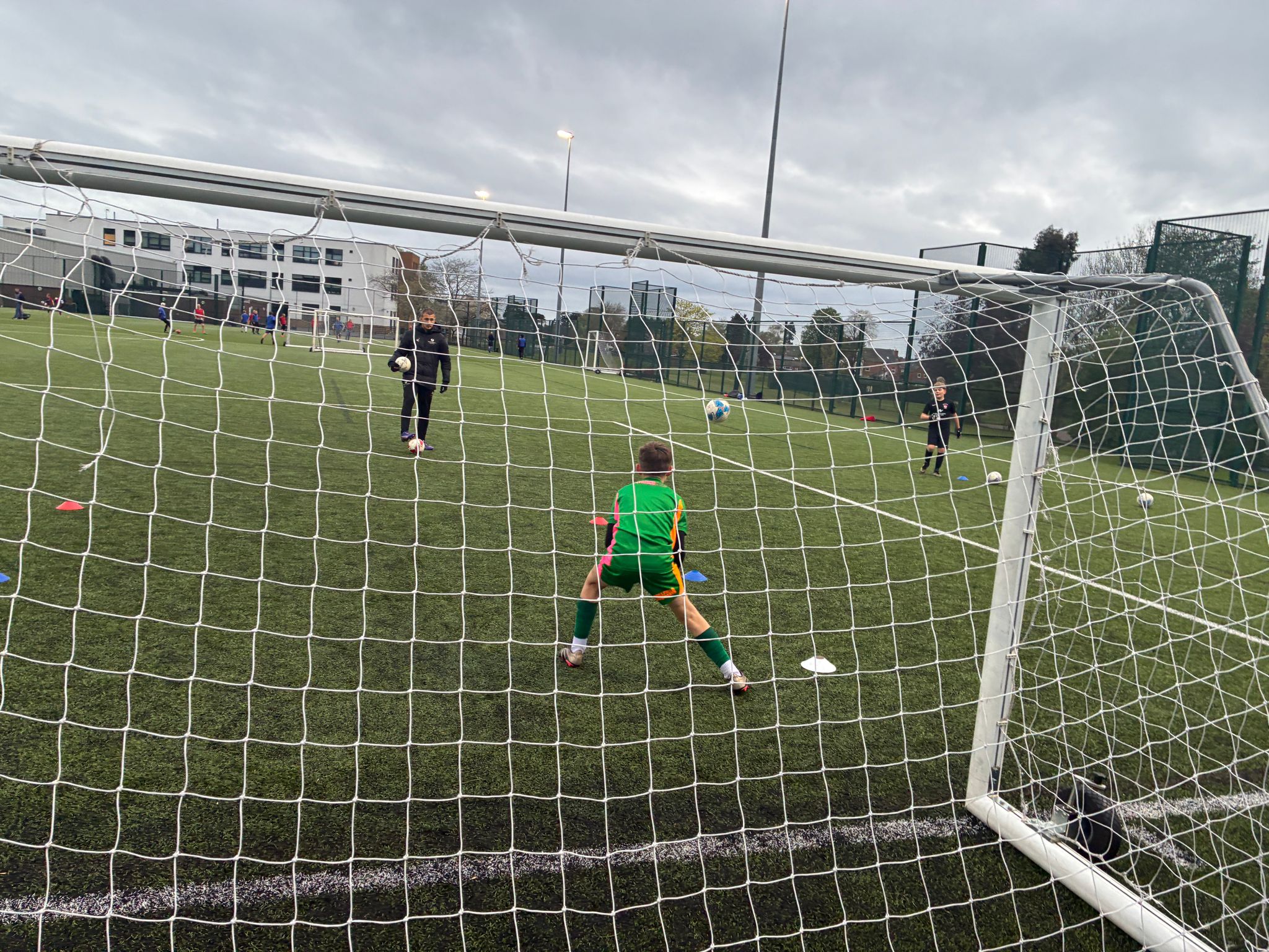 Goalkeeper coaching in action